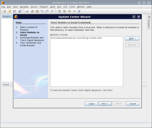Installation screenshot